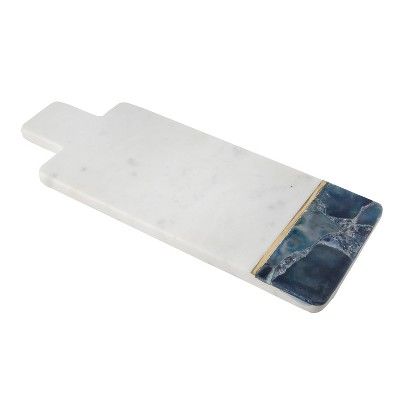 15" x 6" Marble and Agate Serving Paddle Board with Brass Inlay - Thirstystone | Target