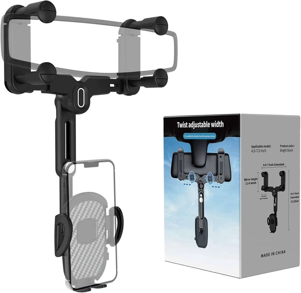 JDHDL Phone Mount for Car, Rear View Mirror Phone Holder, Rotatable and Retractable Phone Holder ... | Amazon (US)