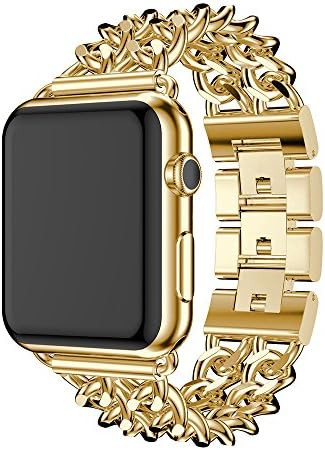 Seoaura Compatible Apple Watch Band 41mm 38mm 40mm, Stainless Steel Metal Cowboy Chain Style Replace | Amazon (US)