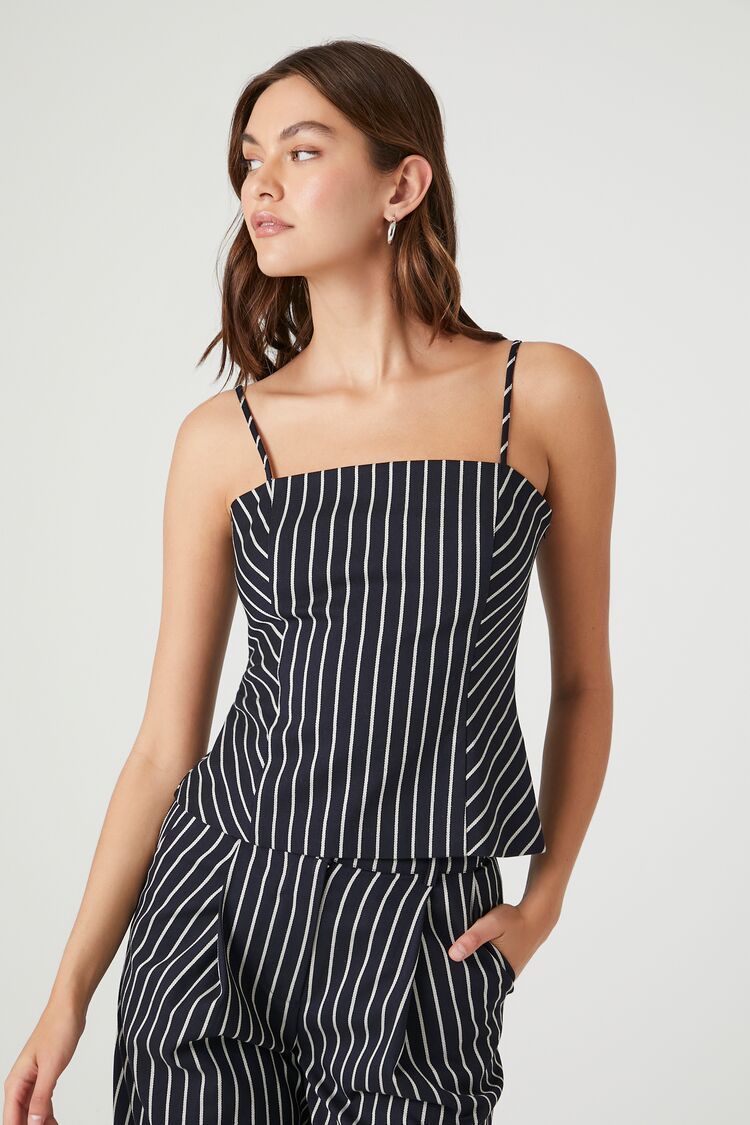 Striped Lace-Up Flounce Cami | Forever 21