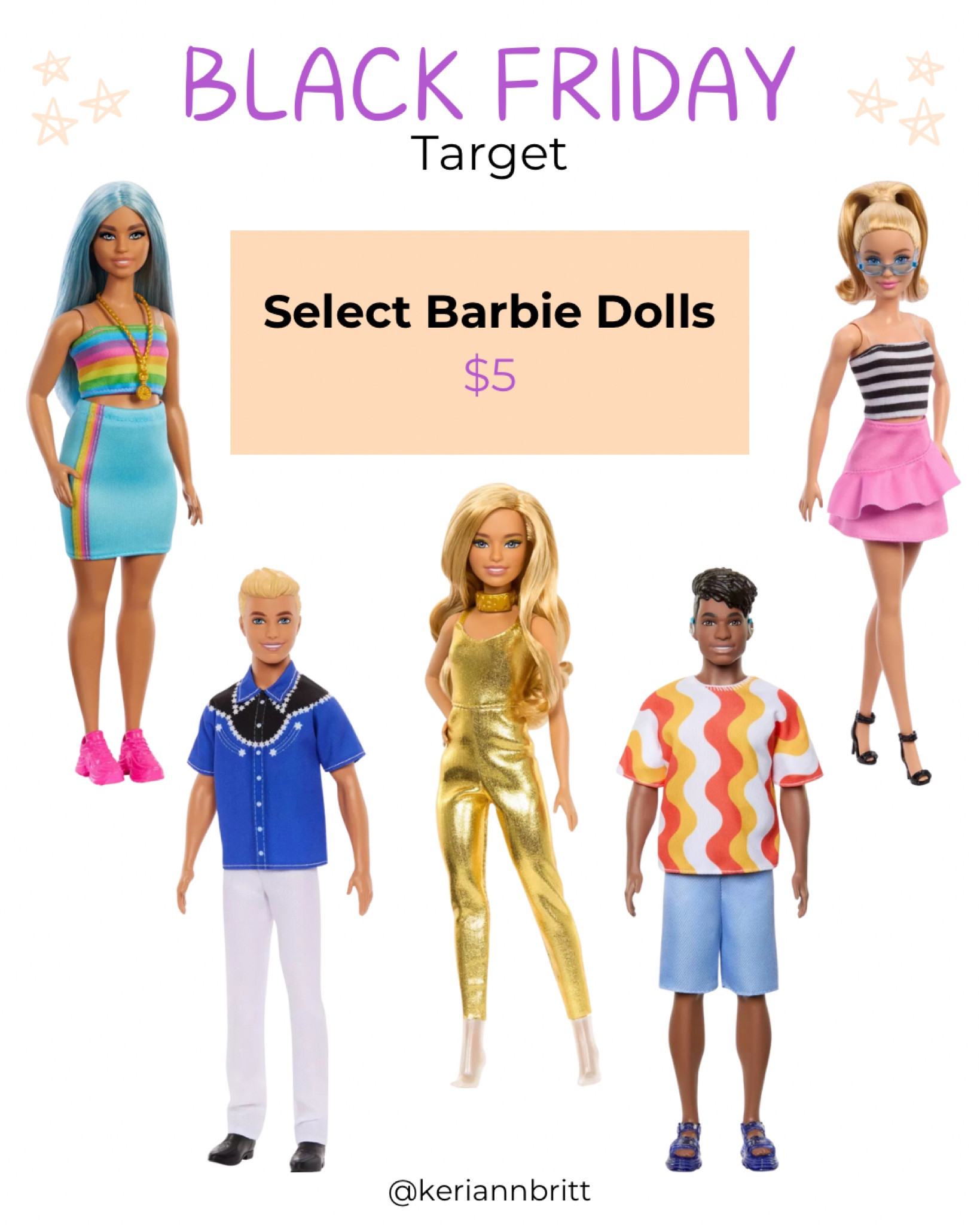 Black Friday Deal - select Barbie dolls $5

Target toys / Black Friday / Barbie / girls gift idea / girls Christmas gifts/ Ken doll 

#LTKKids #LTKCyberWeek #LTKGiftGuide