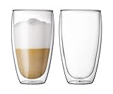 Bodum Pavina Glass, Double-Wall Insulate Glass, Clear, 15 Ounces Each (Set of 2) | Amazon (US)