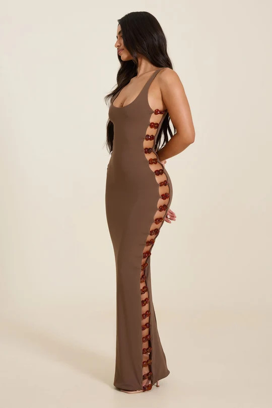 The Mya Maxi Dress in Brown | Mars The Label