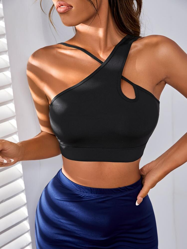 SHEIN Cutout Crisscross Sports Top | SHEIN