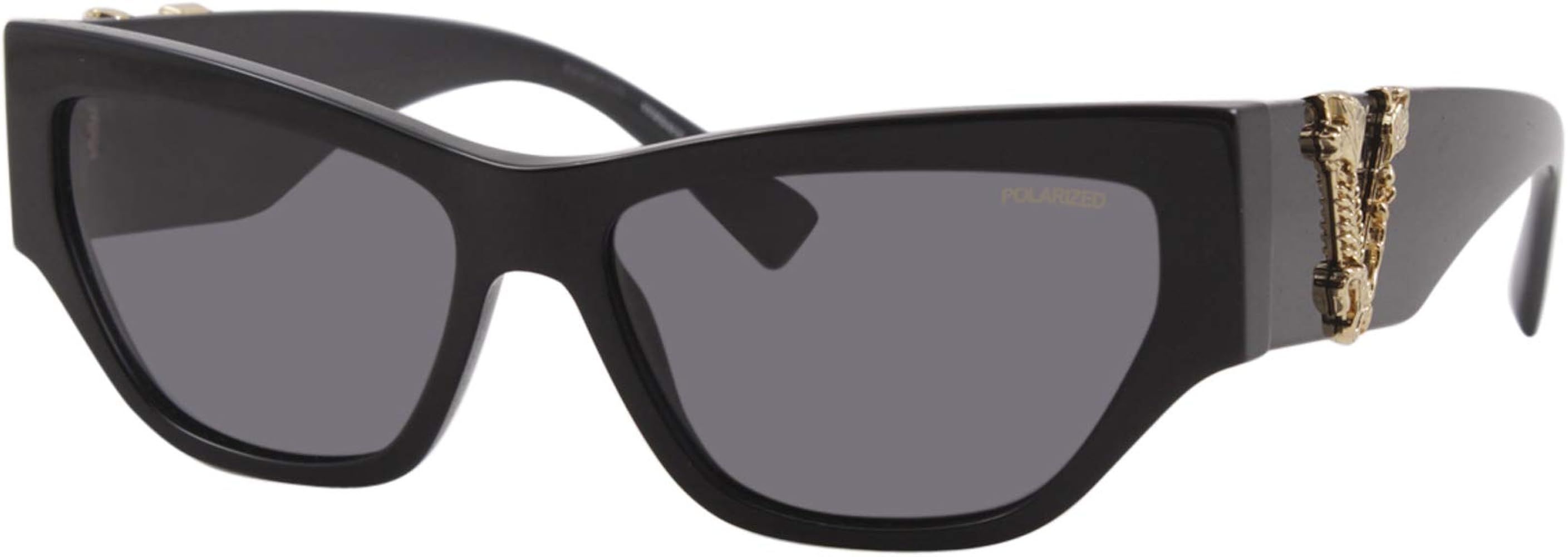 Versace Woman Sunglasses, Black Lenses Acetate Frame, 56mm | Amazon (US)