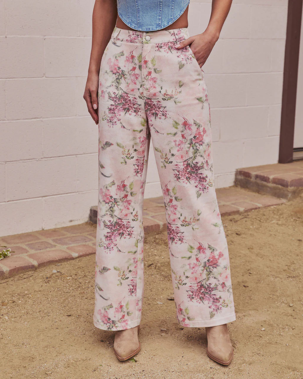 Bloom Trail Rigid High Rise Relaxed Floral Jeans | VICI