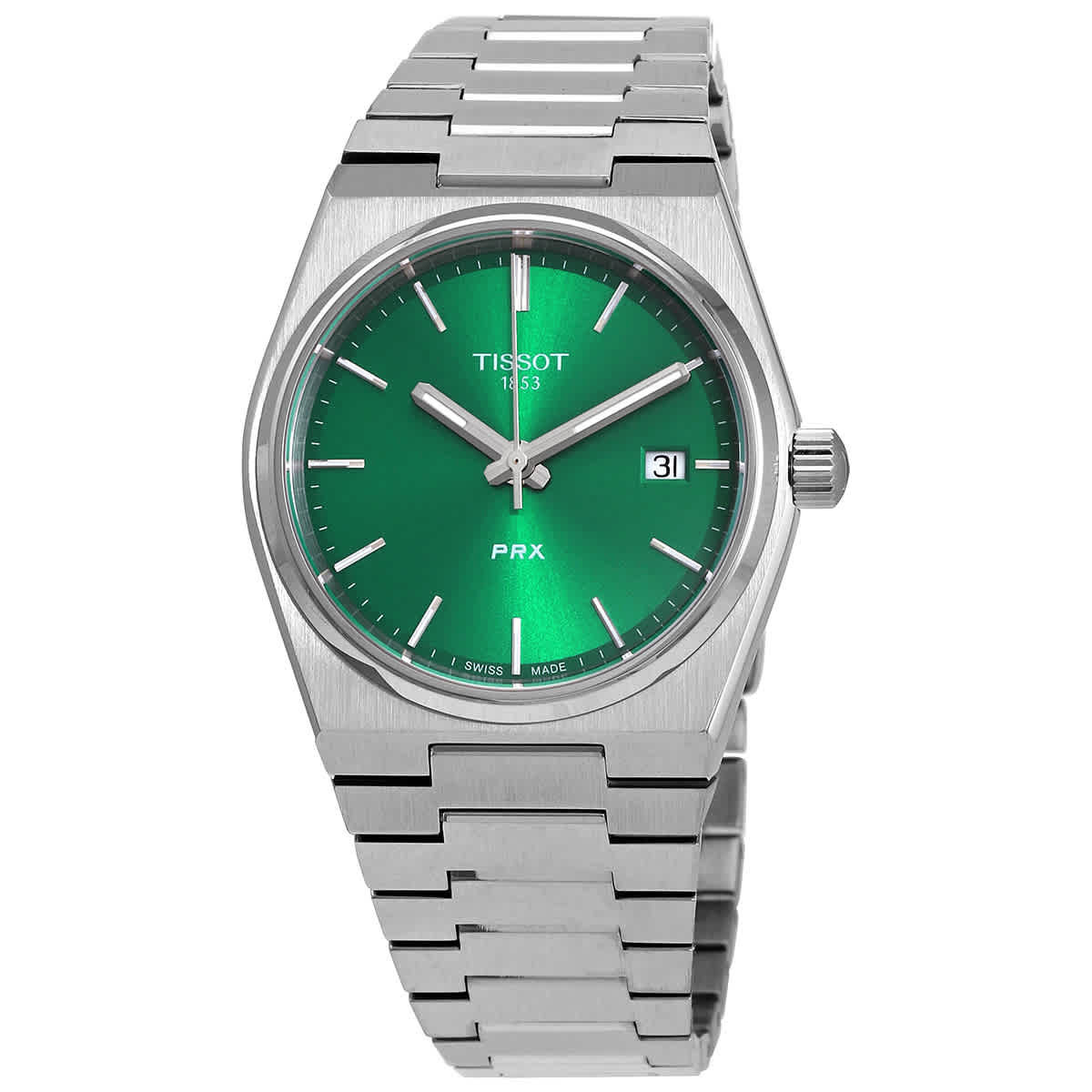 Tissot PRX Quartz Green Dial Unisex Watch T1372101108100 | Jomashop.com & JomaDeals.com