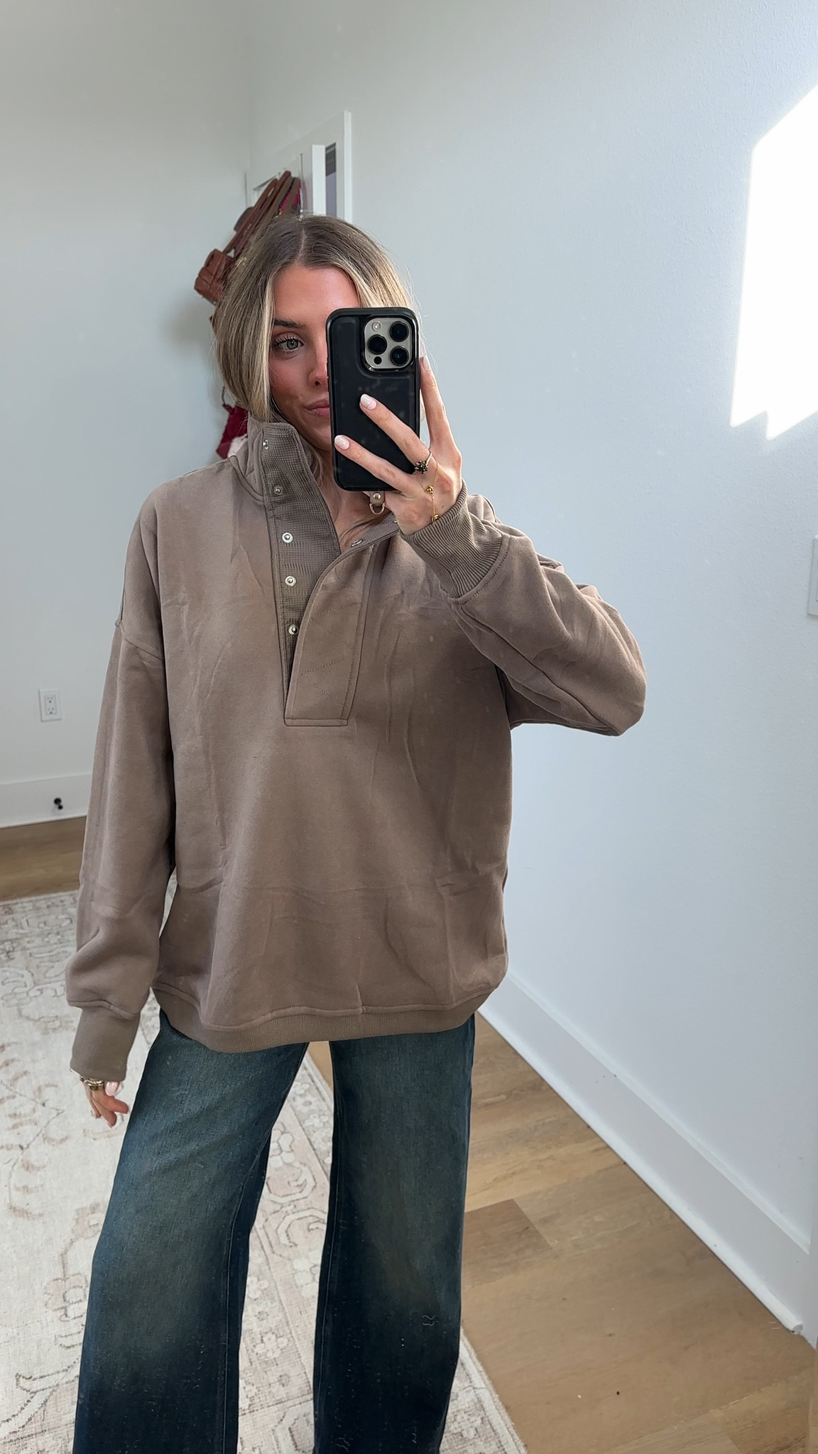 Amazon size small Gacaky Sweatshirt for Women Oversized Casual Long Sleeve Button Henley Neck Pullover Tops Fashion Outfits Clothes. 

#LTKSaleAlert #LTKootd #LTKSeasonal