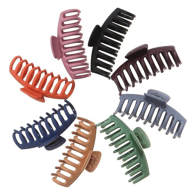 SHALAC Large Hair Clips for Thick Hair, 8 PCS (8 color available) Strong Hold Perfect for Women, ... | Amazon (US)