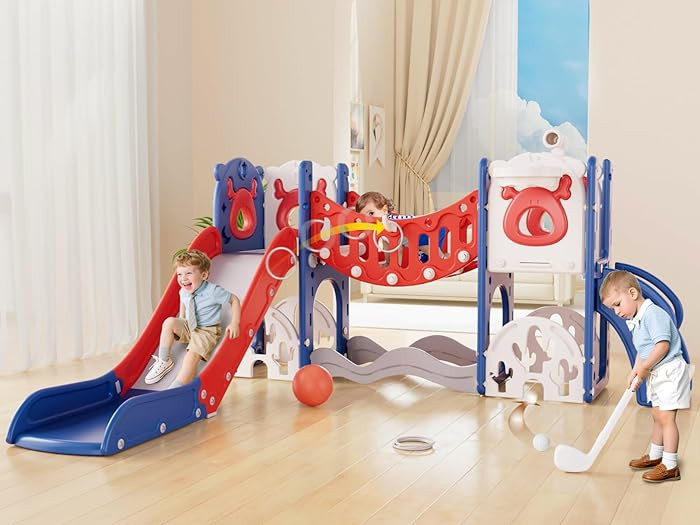 XJD Toddler Slide,11 in 1 Kids Slide for Toddlers 1-3, Toddler Climbing Toys,New Upgrade with Gol... | Amazon (US)