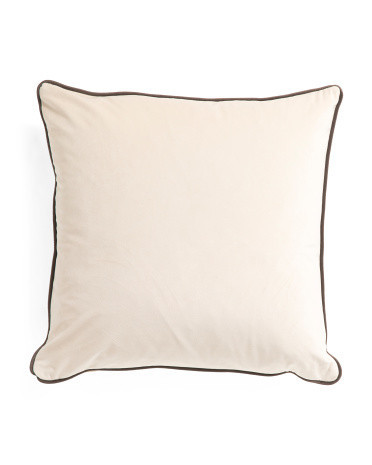 20X20 Velvet Contrast Trim Luxury Pillow, Polyester | TJ Maxx
