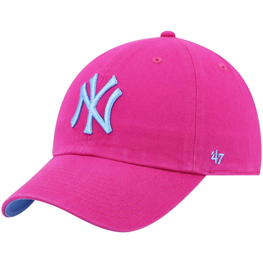 New York Yankees '47 Periwinkle Orchid Undervisor Clean Up Adjustable Hat - Pink | Fanatics