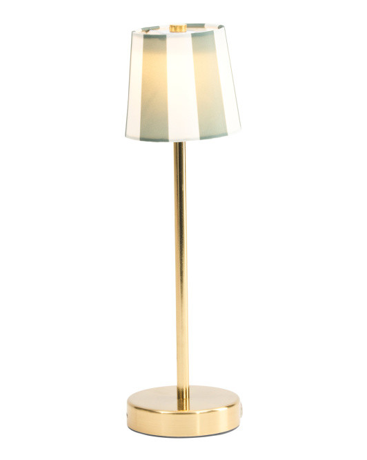 14in Led Touch Lamp With Striped Lampshade | TJ Maxx