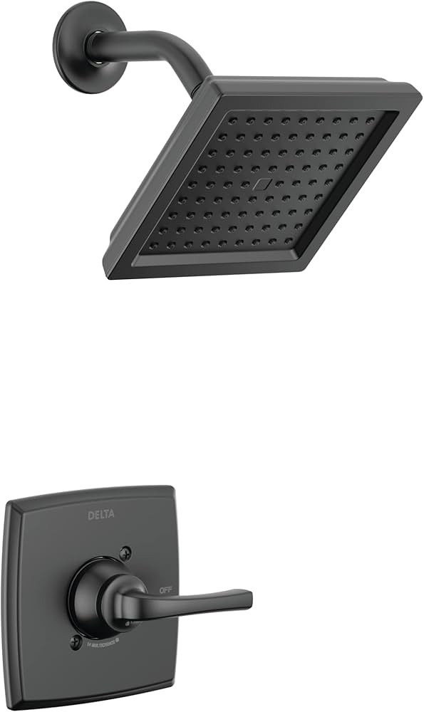 Delta Faucet Geist 14 Series Black Shower Faucet, Shower Trim Kit with Single-Spray Matte Black S... | Amazon (US)