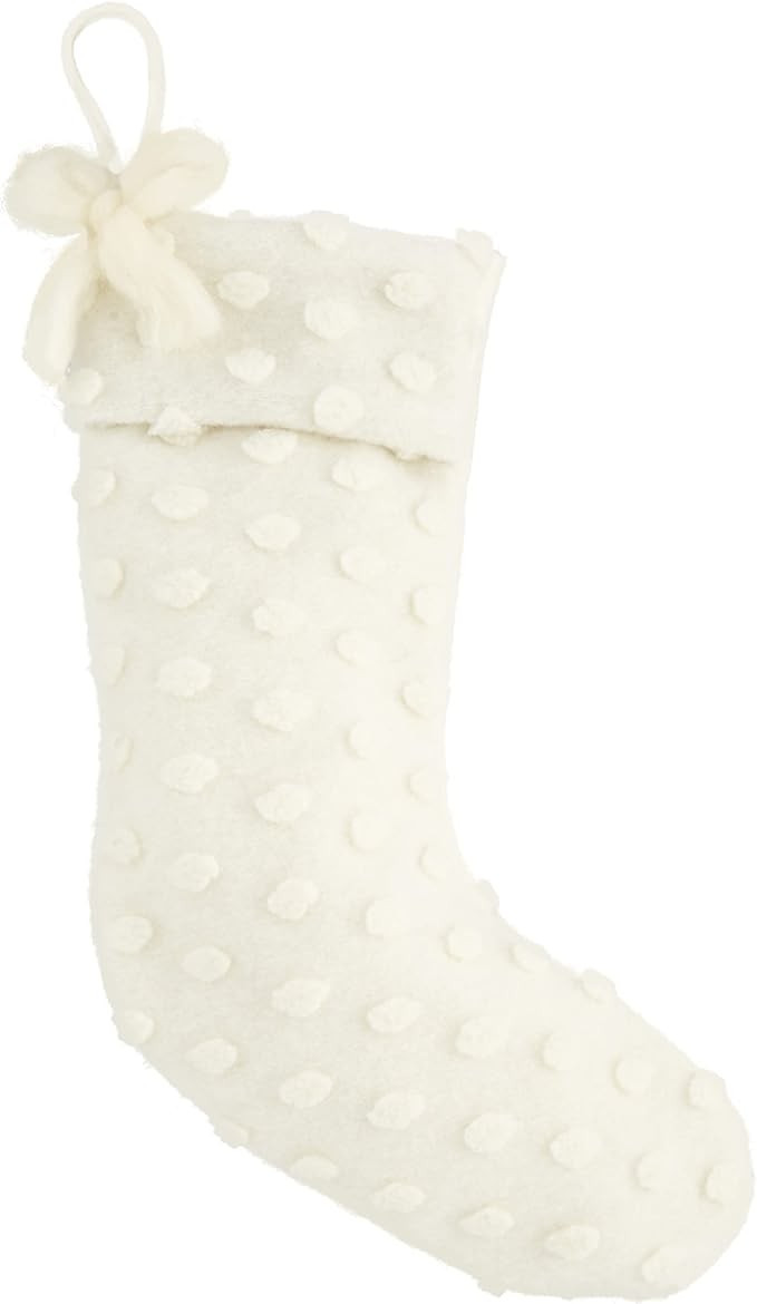 Mud Pie White Dot Christmas Stocking, 19" x 11.5", 19" x 11 1/2" | Amazon (US)