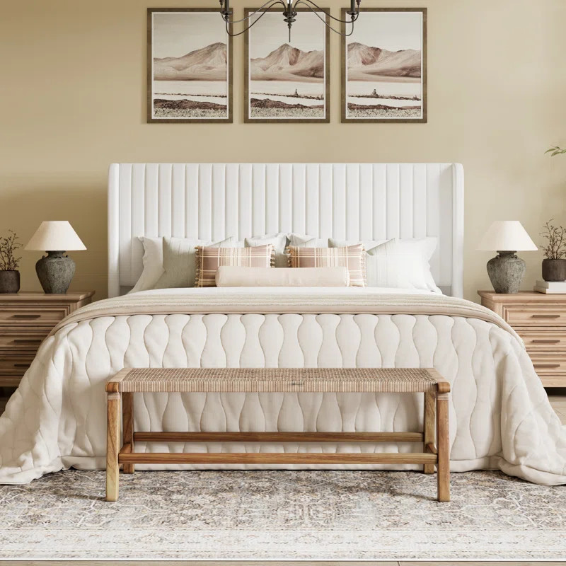 Candler Upholstered Platform Bed with Wingback | Wayfair North America