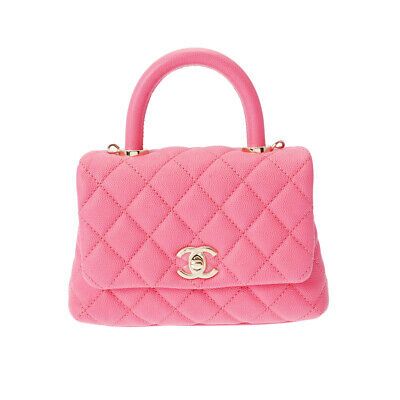 Chanel Matelasse Top Handle XXS 2WAY AS2215 Pink Champagne Caviar Skin HandBag A  | eBay | eBay US