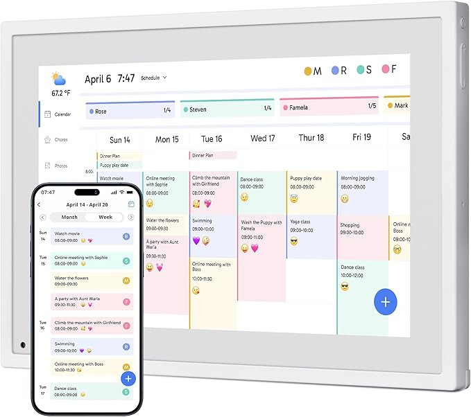 Dragon Touch 10.1 inch Digital Calendar Chore Chart – Interactive Touchscreen, Smart Family Pla... | Amazon (US)