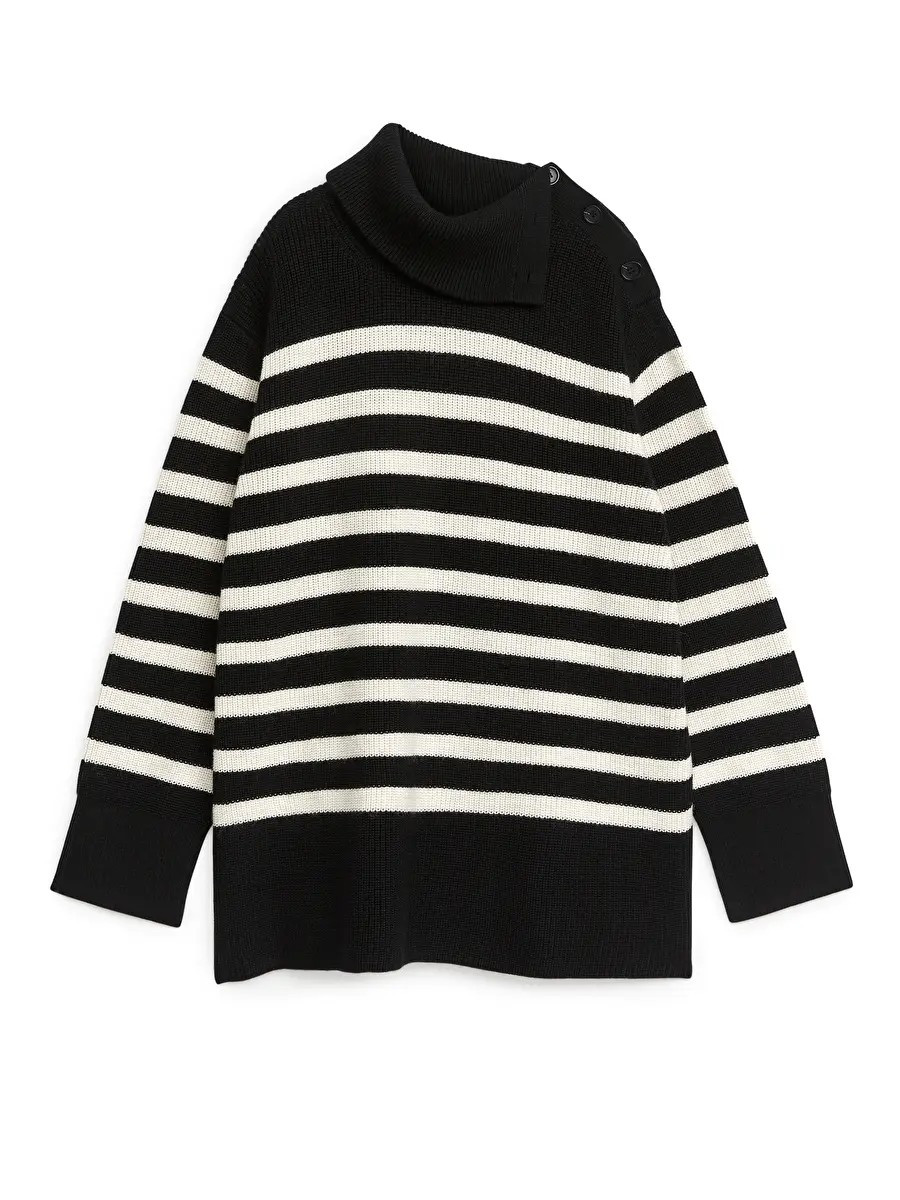Cotton Wool Jumper - Black/Off White - ARKET GB | ARKET (US&UK)