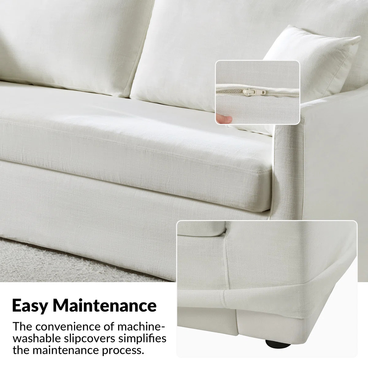 Wimberly 80.5" Farmhouse Upholstered Slipcovered Sofa | Wayfair North America