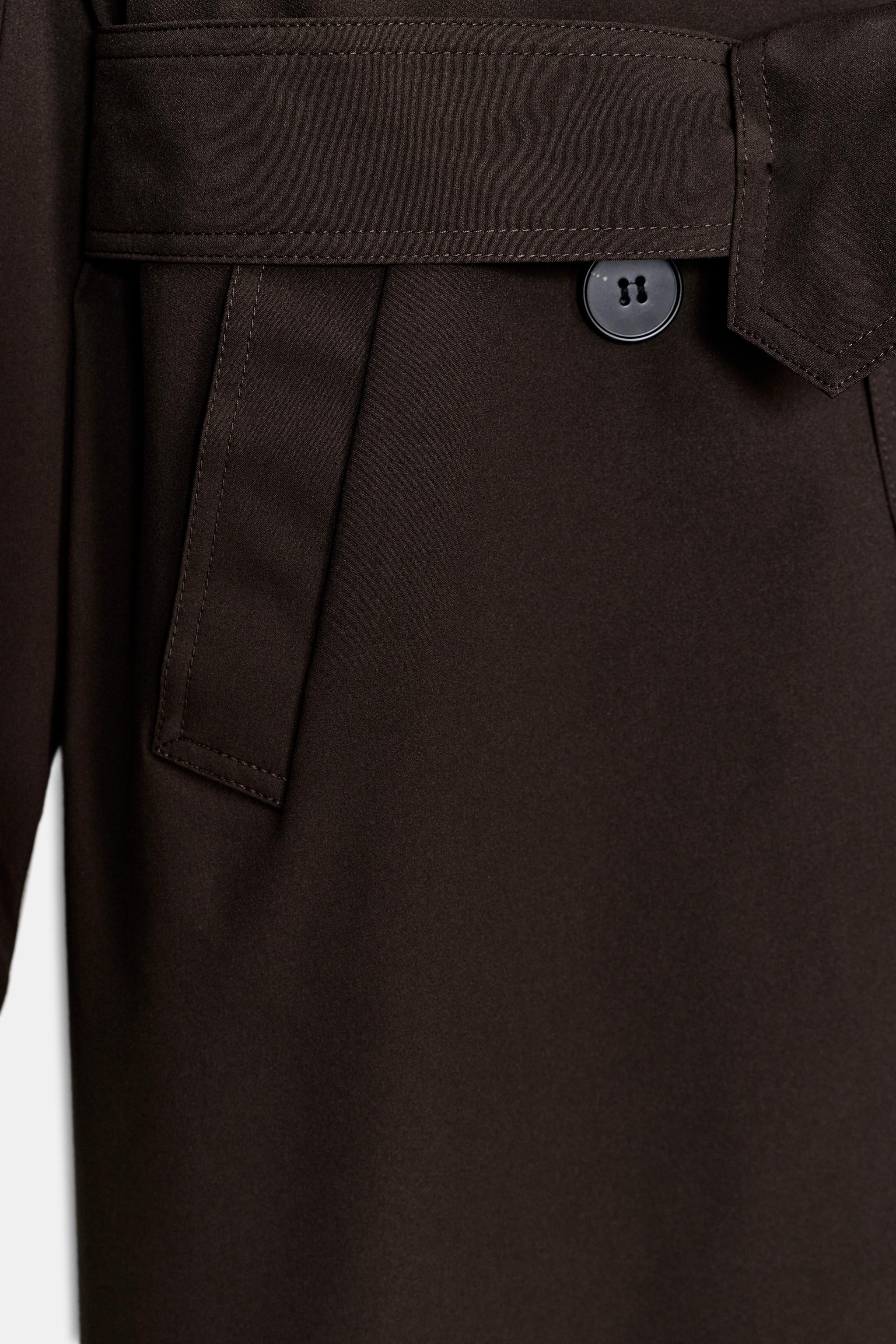 LONG WATER-REPELLENT WINDPROOF TRENCH COAT WITH BELT | Zara FR