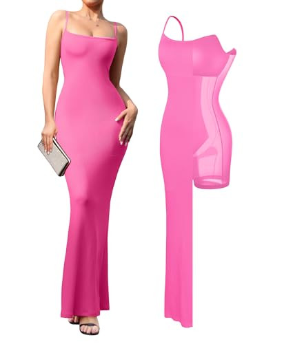 Popilush Formal Dresses for Women Maxi Black Dress Built in Bra Summer Shapewear Tummy Control Bo... | Amazon (US)