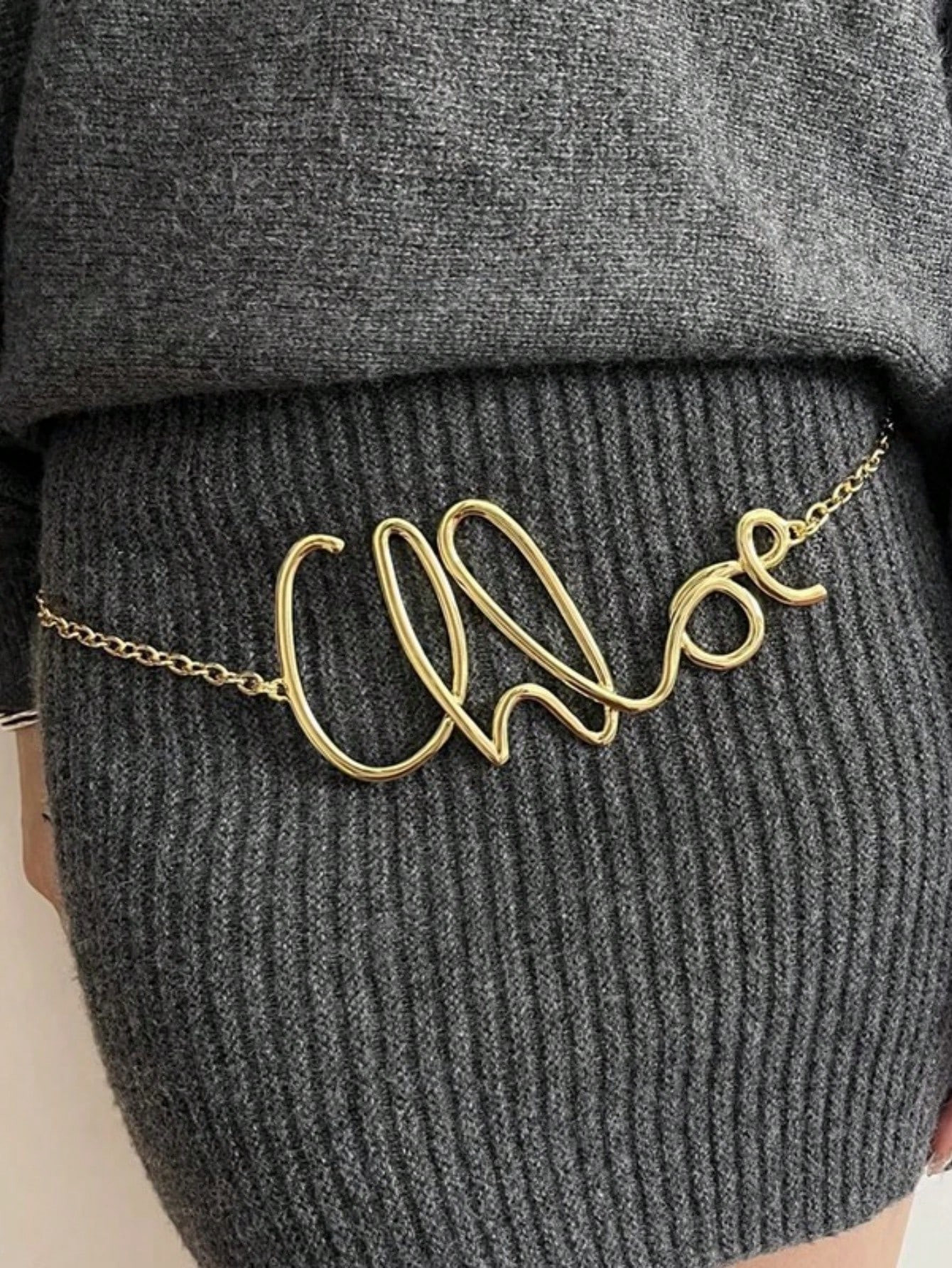 Retro Elegant Letter Waist Chain For Women Girls Metal Daily Autumn Winter Waist Chain Clothing A... | SHEIN