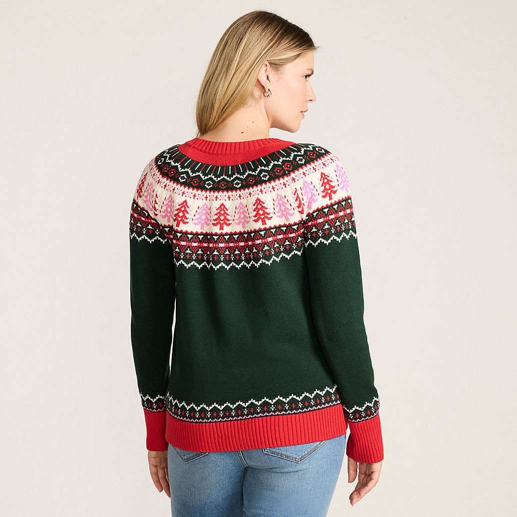 Women's Drifter Jacquard Raglan Crew Neck Sweater | Lands' End (US)
