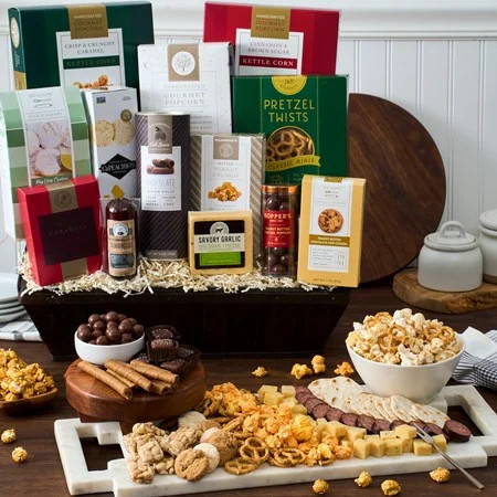 Snack & Chocolate Gift Basket - Deluxe | GourmetGiftBaskets.com