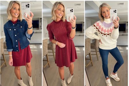 Lately, I’m obsessed with western booties, velvet dresses and fair isle sweaters! It’s all here!! Everything runs true. 

#LTKSeasonal #LTKunder50 #LTKHoliday