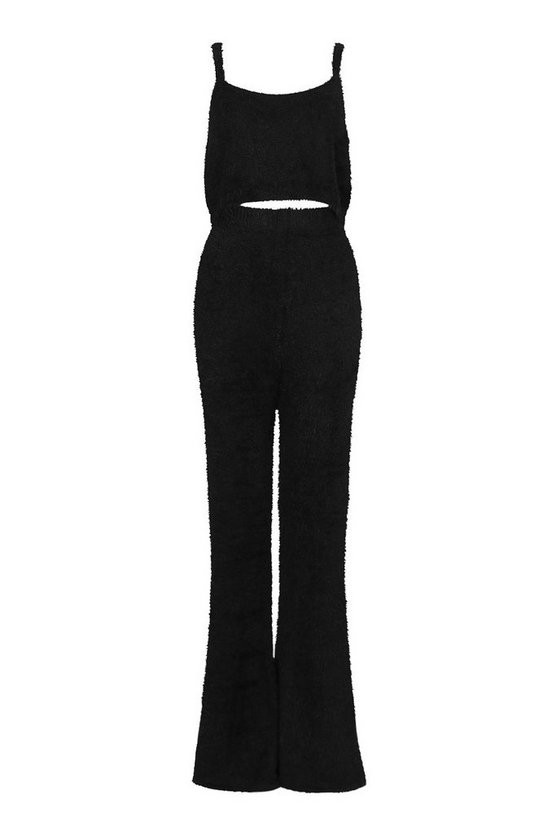 Premium Fluffy Knit Crop And Pants Lounge Set | Boohoo.com (US & CA)
