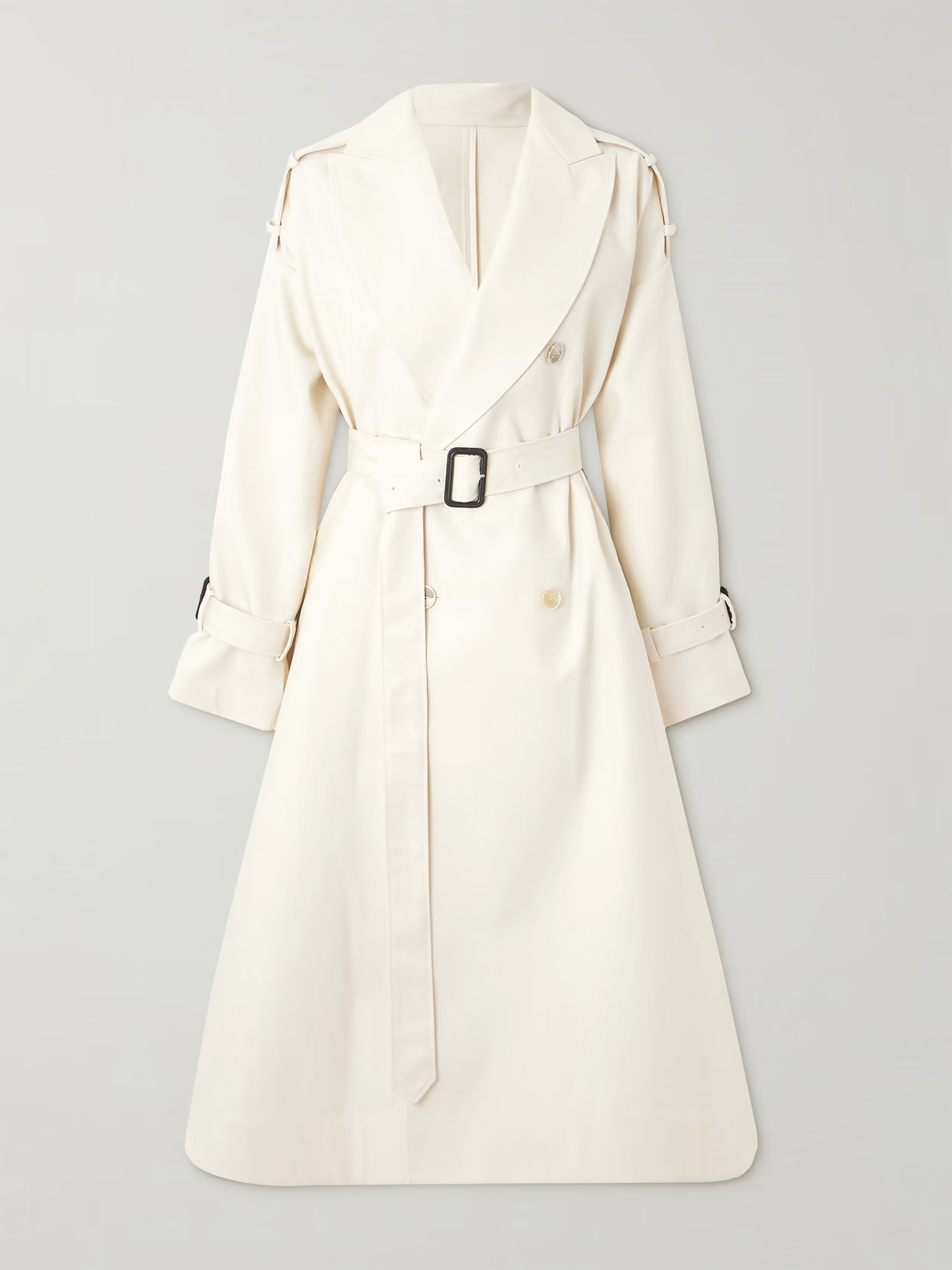 Givenchy - Belted Double-breasted Cotton-twill Trench Coat - Ivory | NET-A-PORTER (US)