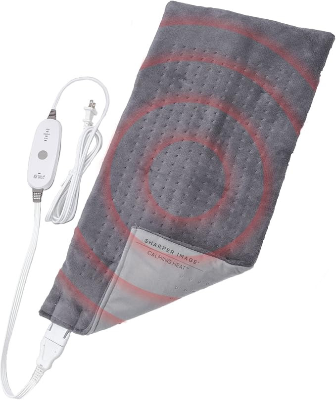 Calming Heat Massaging Weighted Heating Pad by Sharper Image- Electric Heating Pad with Massaging... | Amazon (US)
