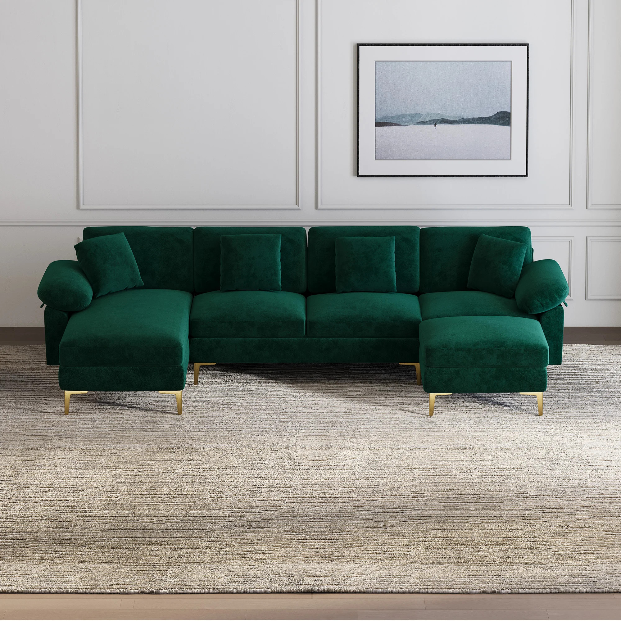 Antelmo 4 - Piece Upholstered Sectional with Ottoman | Wayfair North America