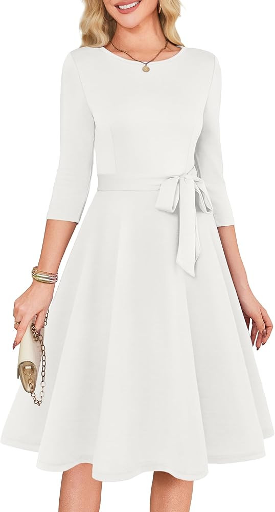 RUMIA Women's Cocktail Dresses 3/4 Sleeve Vintage Wedding Guest Dress (XS-3XL) | Amazon (US)