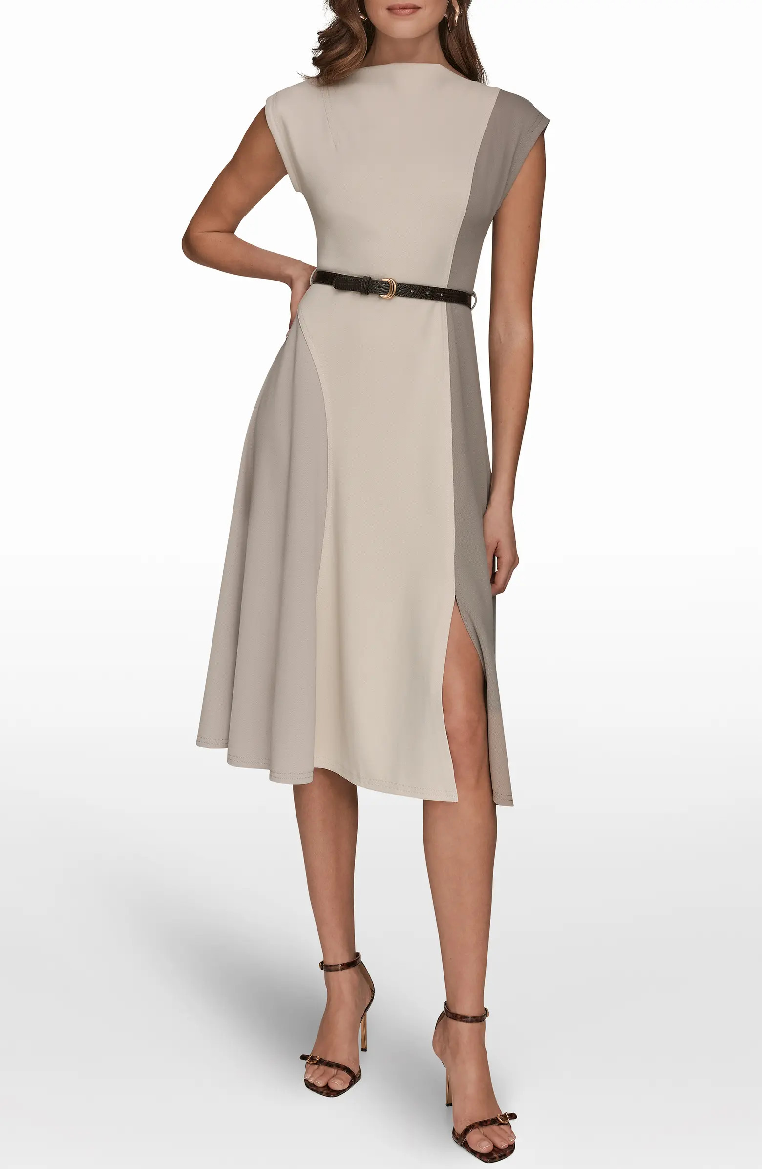 Colorblock Sleeveless Midi Dress | Nordstrom