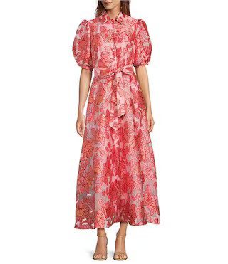 Abbey Glass Charlotte Floral Print Short Sleeve V-Neck Fit and Flare Dress | Dillard's | Dillard's
