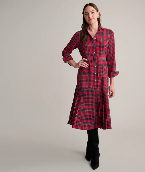 Plaid Judy Pleated Dress | UNTUCKit (US)