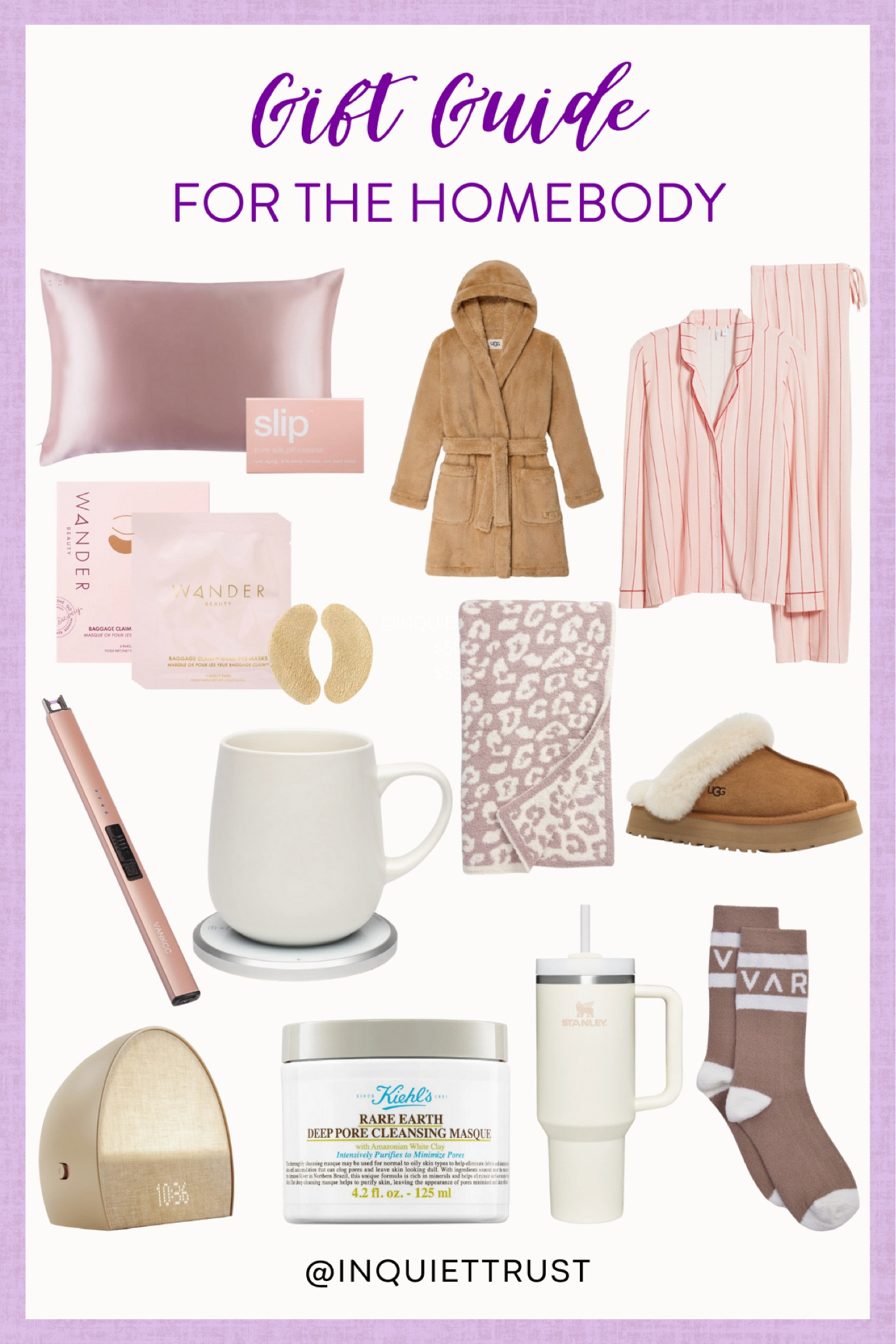 Here's a cozy gift guide for a homebody: satin pillowcase, comfy slippers, eye mask, and more!
#giftsforher #loungewear #selfcare #beautypicks

#LTKGiftGuide #LTKbeauty #LTKshoecrush