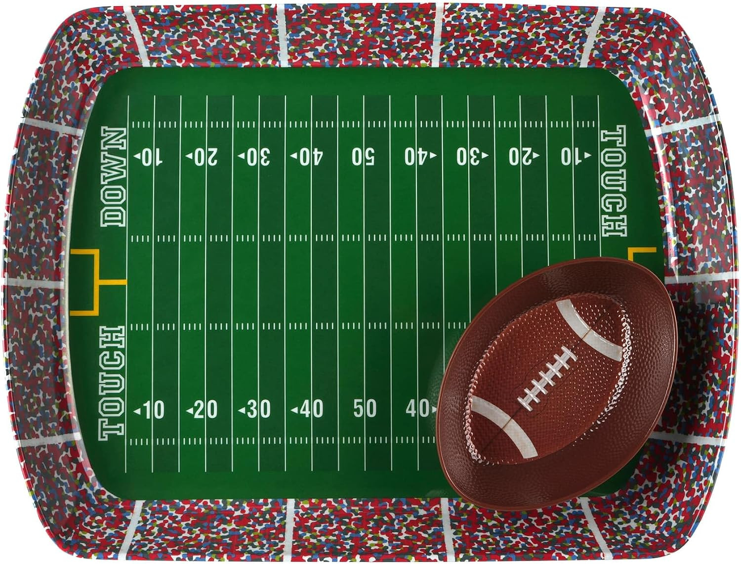 Celebrate It Football Stadium Melamine Tray & Bowl Set | Amazon (US)