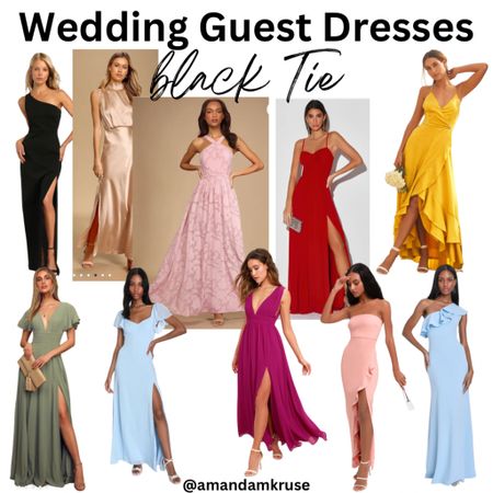 Wedding guest. Cocktail dress. Black tie dress. Black dress. Silk dress. Maxi dress. Ruffle dress. One shoulder dress. Summer dress. 

#LTKstyletip #LTKunder100 #LTKSeasonal