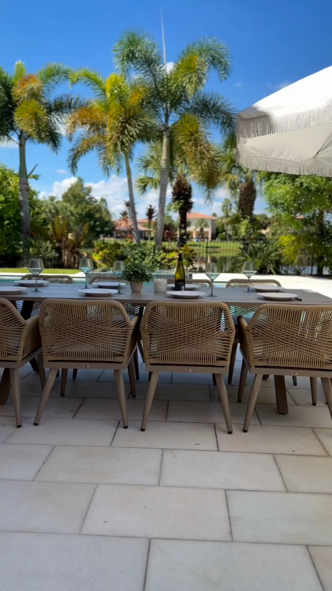 Use code KELLI13 for 13% off too!!
Rust resistant
Water resistant 
Seats are comfy, even for my 6’3 husband
Comes in 3 colors. Mines champagne. 
Easy to assemble and looks so high end.