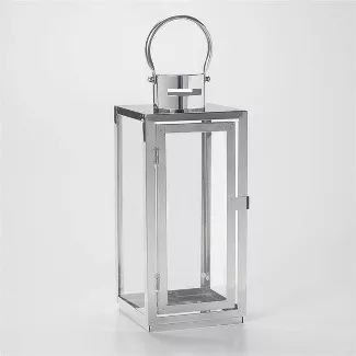 15" Daphne Stainless Steel Metal Outdoor Lantern with Door - Smart Living | Target