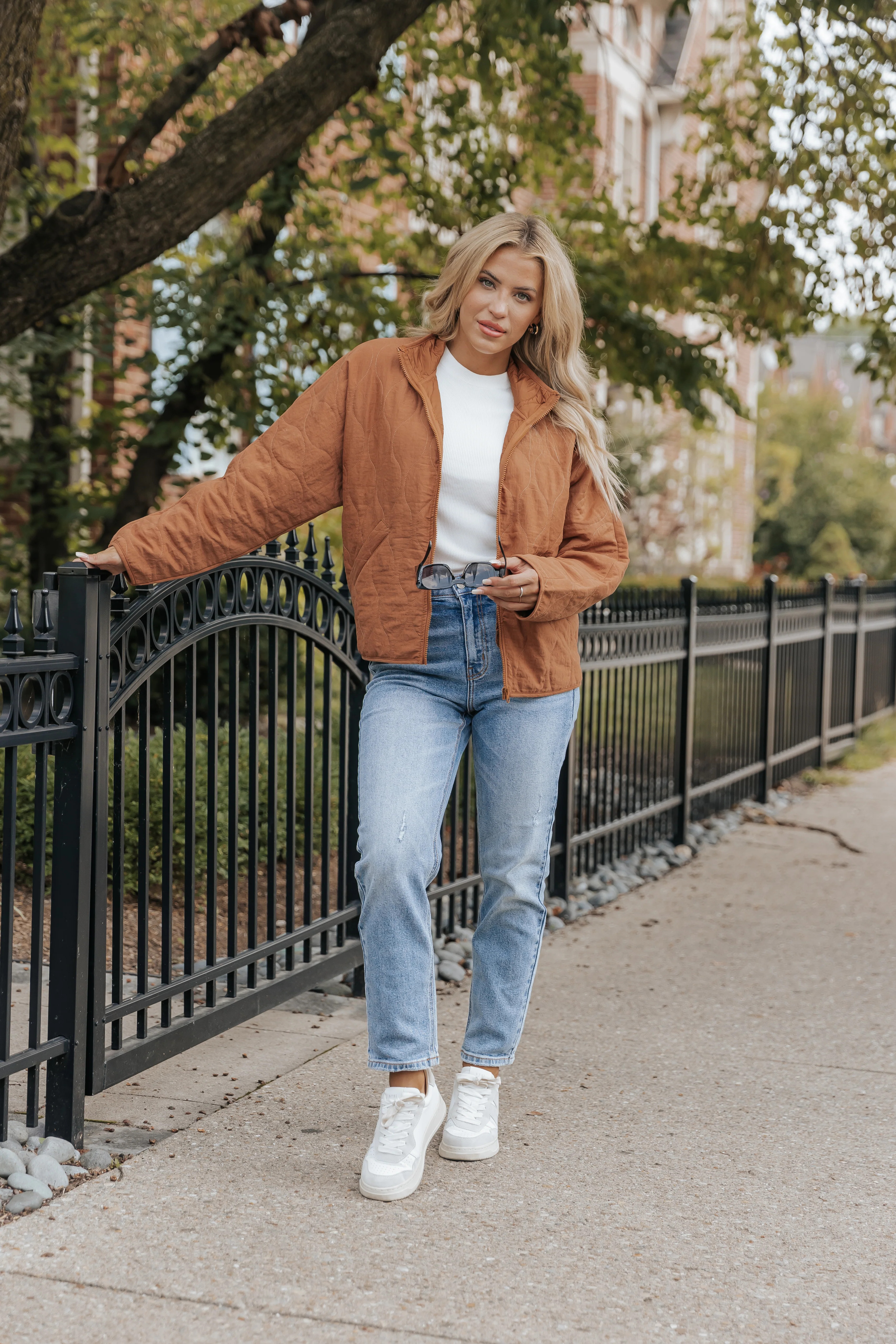 Pale Copper Quilted Bomber Jacket | Magnolia Boutique | Magnolia Boutique