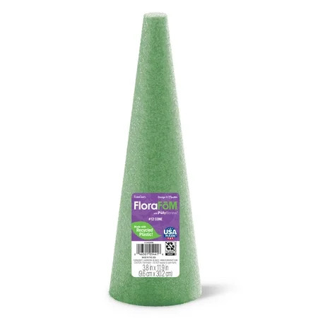 FloraCraft FloraFōM Foam Cone 3.8 inch x 11.9 inch Green | Walmart (US)
