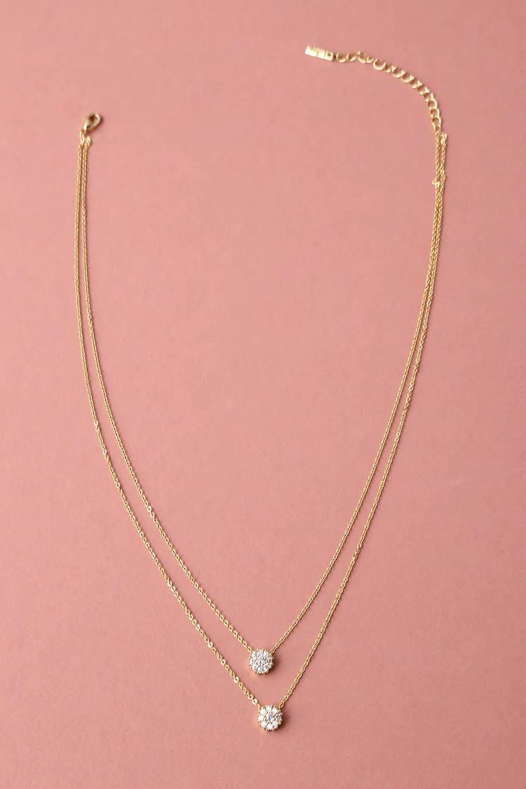 Incantation Gold Rhinestone Layered Necklace | Lulus