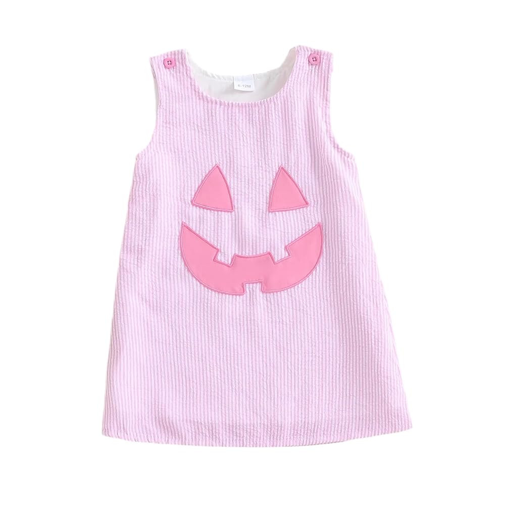 Toddler Baby Girl Halloween Outfit Girls Pumpkin Dress Gingham A-Line Tank Dresses Fall Halloween... | Amazon (US)