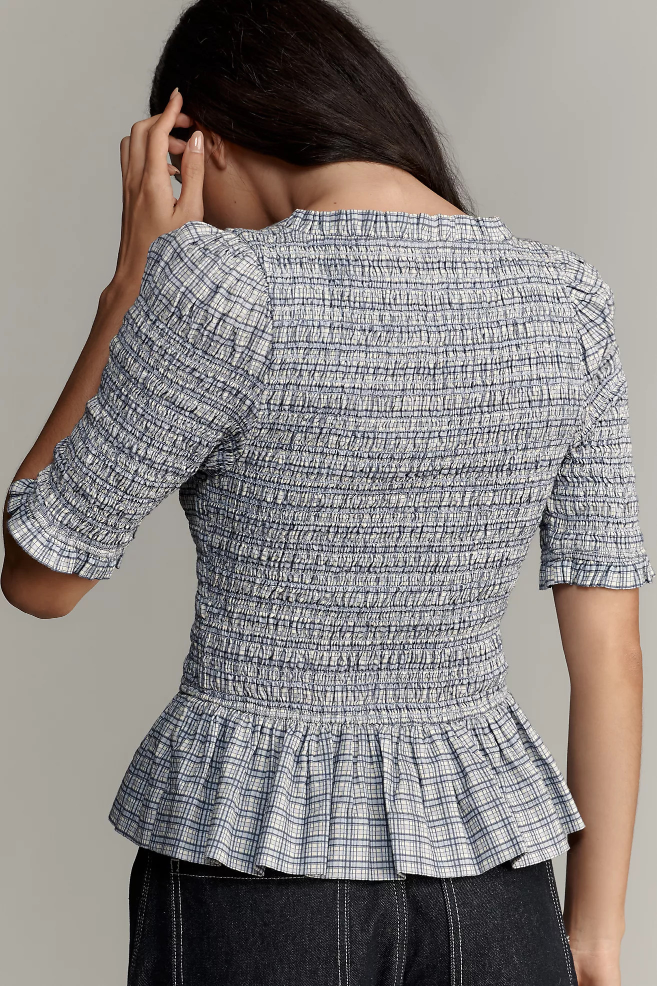 Damson Madder Manish Peplum Blouse | Anthropologie (US)