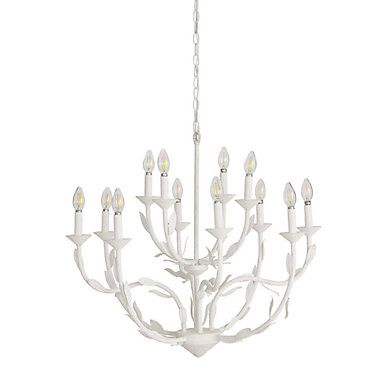 Felicity 12 Light Chandelier with Vine Arms & Stippled White Finish | Ballard Designs, Inc.