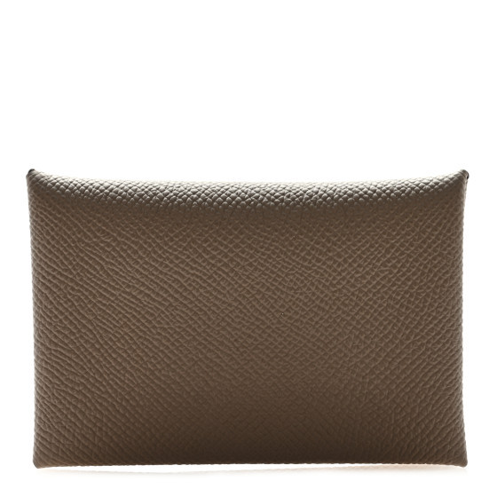 Epsom Calvi Card Case Etoupe | FASHIONPHILE (US)